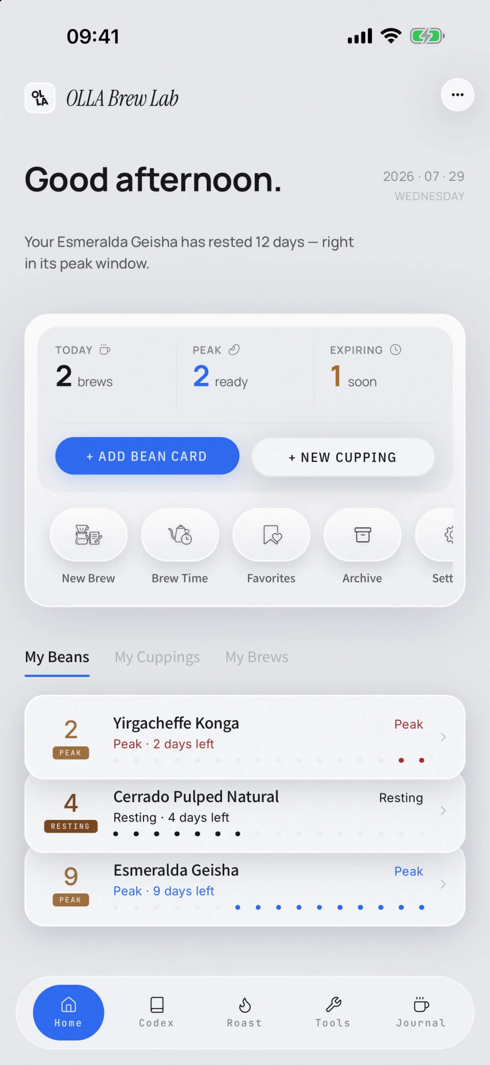OLLA Glaze home screen on iPhone 17 Pro Max